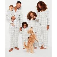 V By Very Womens Family Christmas Pj Grey Check Revere Set - Grey