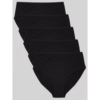 Everyday 5Pk Plain Cotton Full High Waisted Briefs