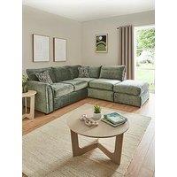Very Home Layla Fabric Right Hand Corner Chaise With Footstool