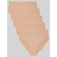 Everyday 5Pk Plain Cotton Full High Waisted Briefs