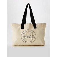 V By Very Printed Slogan Canvas Tote Bag