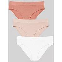 Everybody 3 Pk Bikini Briefs - White/Pink