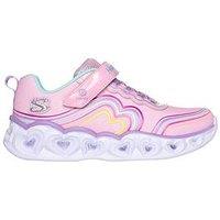 Skechers Girls Heart Lights Sparkle Mesh Lighted Trainer