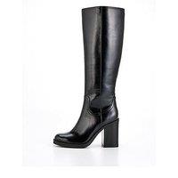 V By Very Block Heel Knee Boot - Black