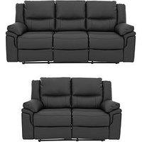 Albion Leather 3 + 2 Seater Manual Recliner Sofa