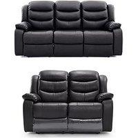 Rothburyluxury Faux Leather 3 + 2 Seater Manual Recliner Sofas