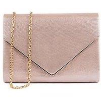 Paradox London Darcy Shimmer Clutch Bag - Nude
