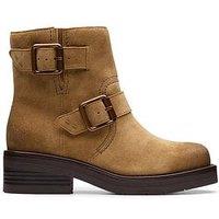 Clarks Rebelle Buckle Suede Ankle Boot