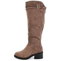 V By Very Wide Fit With Wider Fitting Calf Knee Boot - Taupe