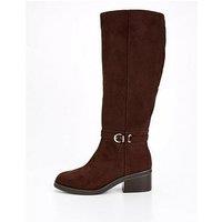 V By Very Wide Fit Low Heel Knee Boot