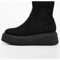 V By Very Wedge Ankle Sock Boot - Black