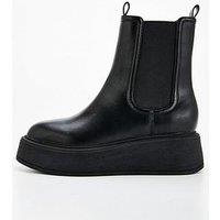 V By Very Wedge Chelsea Ankle Boot - Black