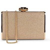 Paradox London Devica Glitter Clutch Bag - Gold