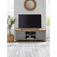 Very Home Hamilton Ready Assembled 2 Door Tv Unit - Dark Grey/Oak - Fits Up To 50 Inch Tv