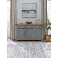 Very Home Hamilton Ready Assembled 3 Door, 3 Drawer Sideboard - Dark Grey/Oak - Contains Solid Wood