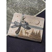 Very Home White Wash Engraved Chopping Board With Knife