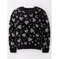 V By Very Girls Lurex Animal Knitted Jumper - Black