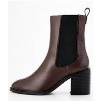 V By Very Block Heel Chelsea Ankle Boot - Burgundy