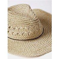 Mint Velvet Neutral Straw Cowboy Hat