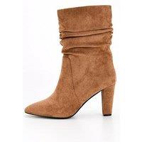 V By Very Slouch Calf Boot - Brown