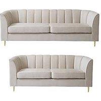 Very Home Guild 3 + 2 Seater Fabric Sofa Set (Buy & Save!) - Ivory