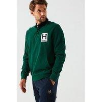 Hackett Heritage H Pocket Rugby Crew Sweat - Dark Green