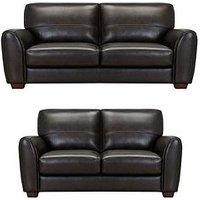 Violino New Molina 3 Seater + 2 Leather/Faux Leather Sofa Set (Buy & Save!) - Chocolate