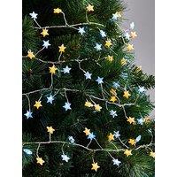 Festive 120 Led Star Cluster Christmas Lights - White/Warm White - 3M