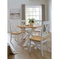 Very Home Bristol 120 Cm Round Dining Table + 4 Chairs - Oak/White