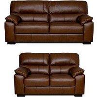 Very Home Ambrose 3 + 2 Seater Leather Sofa - Fsc Certified