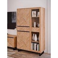 Nikomedes 3 Door, 2 Drawer Tall Display Unit - Dark Oak