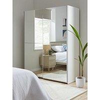 Very Home Nico 150 Cm Sliding 2 Door Mirrored Wardrobe - White