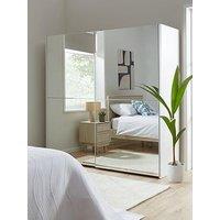 Very Home Nico 190 Cm Sliding 2 Door Mirrored Wardrobe - White