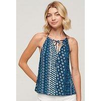 Superdry Printed Beach Halter Top - Blue