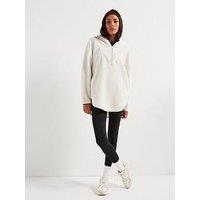 V By Very Hooded Sherpa Fleece Top - Natural