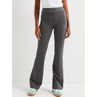 V By Very Pinstripe Flared Yoga Pant - Grey