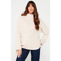 V By Very Tassel Detail High Neck Sweat - Nude