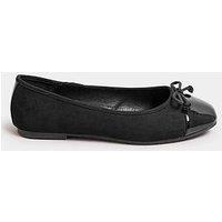 Yours Extra Wide Fit Chiselled Toe Cap Ballet Black