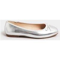 Yours Extra Wide Fit Chiselled Ballet Silver