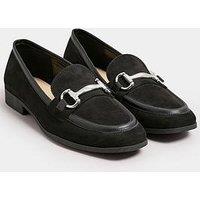 Yours Wide Fit Snaffle Apron Loafer - Black