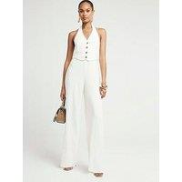 River Island Halterneck Waistcoat Jumpsuit - Cream