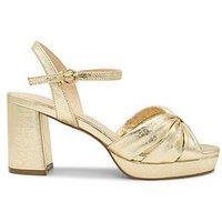 Paradox London Nerita Wide Fit Metallic Heeled Sandal - Gold