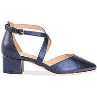 Paradox London Fran Wide Fit Shimmer Heeled Shoe - Navy