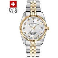 Jacques Du Manoir Swiss-Made Ladies Inspiration Silver & Gold Plated Bracelet Watch