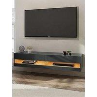 Gfw Leon 150 Cm Wall Mounted Tv Unit With Led Lights - Fits Up To 65 Inch Tv - Anthracite