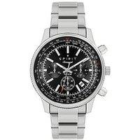 Spirit Gents Polished Silver Serrated Bezel Chronograph Watch