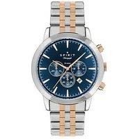 Spirit Gents Polished Silver & Rose Gold Chronograph Bracelet Watch