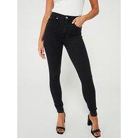 Calvin Klein Jeans High Rise Skinny Jean - Black