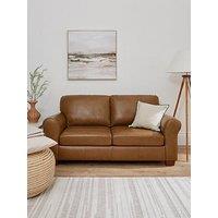 Very Home Bailey 2 Seater Leather Sofa Bed - Tan - Fsc Certified