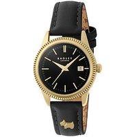 Radley Gold Plated Black Leather Strap Watch